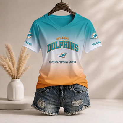 LIMITED EDITION - NEW CUSTOMIZED NFL19 MDP MM DOLPHINS V-NECK FEMALE SHIRT