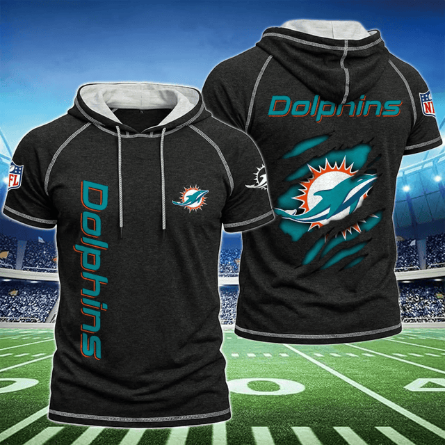 [SPECIAL OFFER] NEW CUSTOMIZED NFL19 MDP MIAMI DOLPHINS SHORT SLEEVE HOODIE