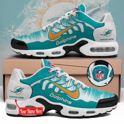 LIMITED EDITION - NEW CUSTOMIZED NFL19 MDP MIAMI DOLPHINS UNISEX AIR MAX PLUS SNEAKERS