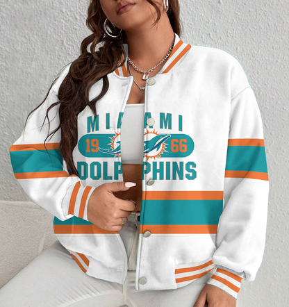 LIMITED EDITION - NEW CUSTOMIZED NFL19 MDP MIAMI DOLPHINS SATIN VARSITY & BASEBALL JACKET
