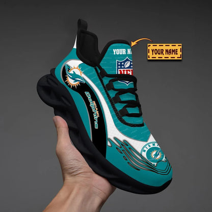 LIMITED EDITION - NEW CUSTOMIZED NFL19 MDP MIAMI DOLPHINS UNISEX MAX SOUL SHOES