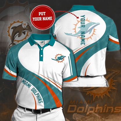 LIMITED EDITION - NEW CUSTOMIZED NFL19 MDP MIAMI DOLPHINS POLO SHIRT