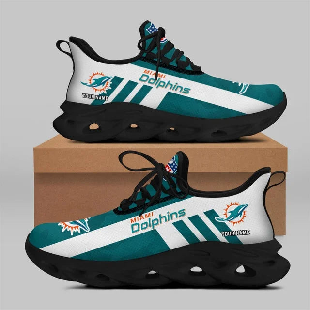 LIMITED EDITION - NEW CUSTOMIZED NFL19 MDP MIAMI DOLPHINS UNISEX MAX SOUL SHOES