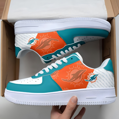 [SPECIAL OFFER] NEW CUSTOMIZED NFL19 MDP MIAMI DOLPHINS AF1 SNEAKERS