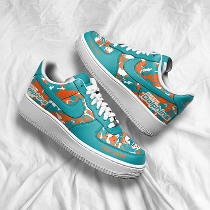 [SPECIAL OFFER] NEW CUSTOMIZED NFL19 MDP MIAMI DOLPHINS AF1 SNEAKERS