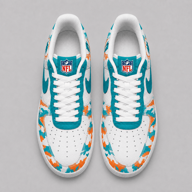 [SPECIAL OFFER] NEW CUSTOMIZED NFL19 MDP MIAMI DOLPHINS AF1 SHOES