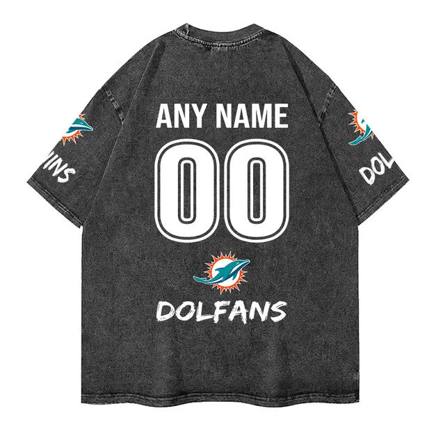 [SPECIAL OFFER] NEW CUSTOMIZED NFL19 MDP MIAMI DOLPHINS MULTICOLOR WASHED TEE