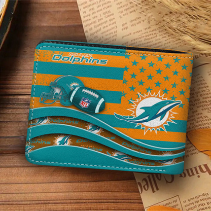 [SPECIAL OFFER] NEW CUSTOMIZED NFL19 MDP MIAMI DOLPHINS LEATHER WALLET