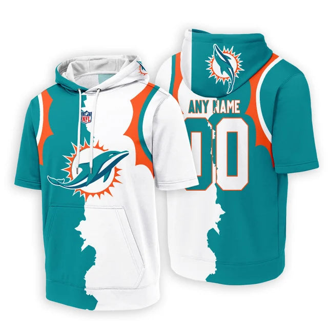 LIMITED EDITION - NEW CUSTOMIZED NFL19 MDP MIAMI DOLPHINS SHORT SLEEVE HOODIE T-SHIRT