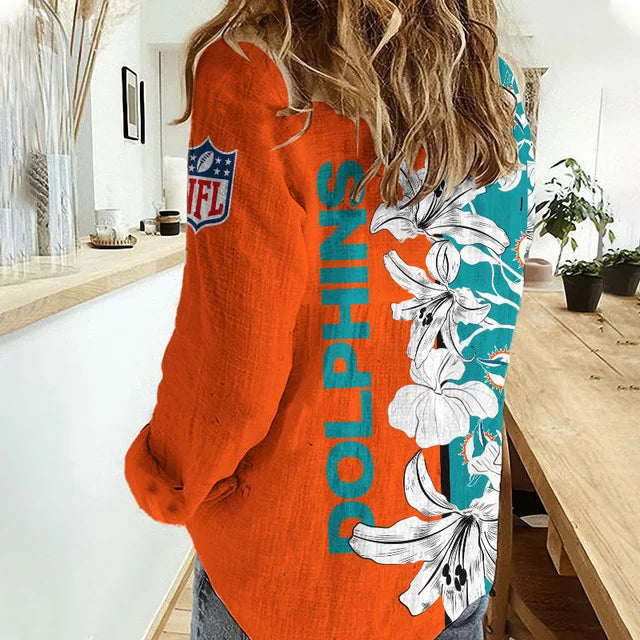 [SPECIAL OFFER] NEW CUSTOMIZED NFL24 NOS NEW ORLEANS SAINTS WOMEN CASUAL SHIRT FOR FAN