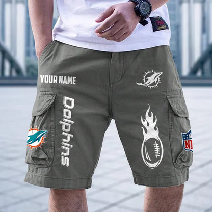 [SPECIAL OFFER] NEW CUSTOMIZED NFL19 MDP MIAMI DOLPHINS CARGO SHORTS