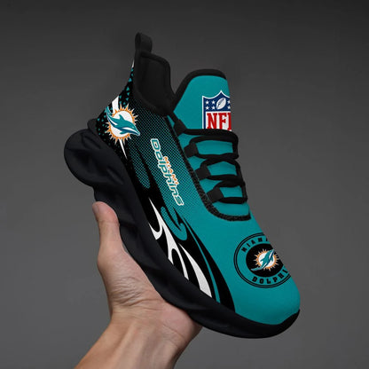 LIMITED EDITION - NEW CUSTOMIZED NFL19 MDP MIAMI DOLPHINS UNISEX MAX SOUL SHOES