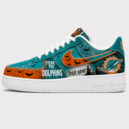 [SPECIAL OFFER] NEW CUSTOMIZED NFL19 MDP MIAMI DOLPHINS HALLOWEEN AF1 SHOES