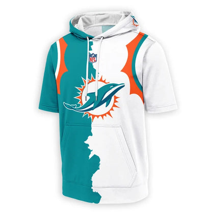LIMITED EDITION - NEW CUSTOMIZED NFL19 MDP MIAMI DOLPHINS SHORT SLEEVE HOODIE T-SHIRT