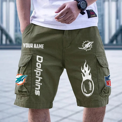 [SPECIAL OFFER] NEW CUSTOMIZED NFL19 MDP MIAMI DOLPHINS CARGO SHORTS