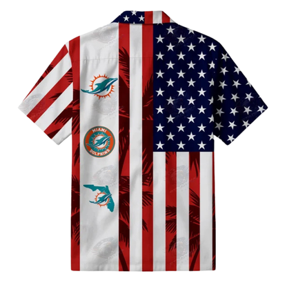 LIMITED EDITION - NEW CUSTOMIZED NFL19 MDP MIAMI DOLPHINS PATRIOTIC 250 USA HAWAIIAN SHIRT