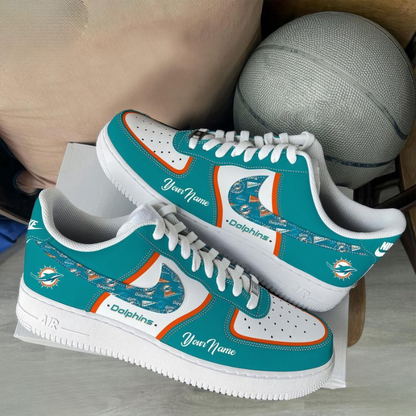 LIMITED EDITION - NEW CUSTOMIZED NFL19 MDP MIAMI DOLPHINS AF1 SNEAKERS