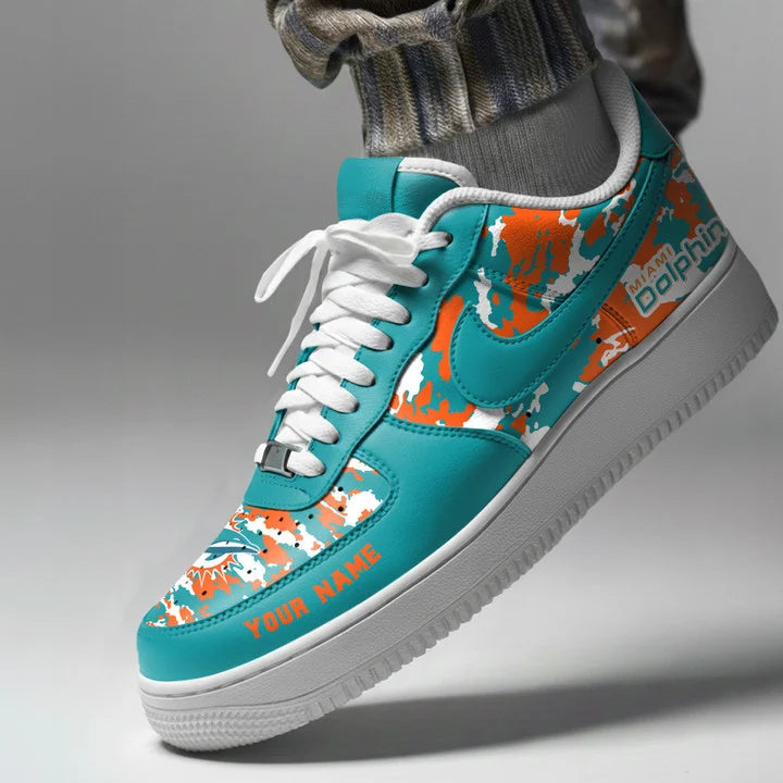 [SPECIAL OFFER] NEW CUSTOMIZED NFL19 MDP MIAMI DOLPHINS AF1 SNEAKERS