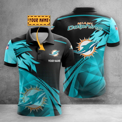 LIMITED EDITION - NEW CUSTOMIZED NFL19 MDP MIAMI DOLPHINS POLO SHIRT