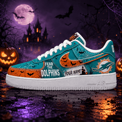 [SPECIAL OFFER] NEW CUSTOMIZED NFL19 MDP MIAMI DOLPHINS HALLOWEEN AF1 SHOES