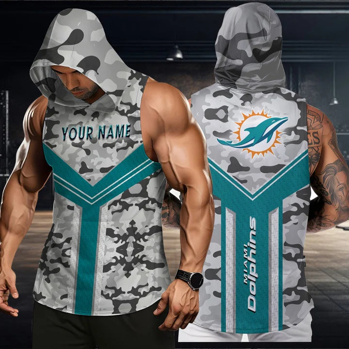 LIMITED EDITION - NEW CUSTOMIZED NFL19 MDP MIAMI DOLPHINS HOODED TANK TOP