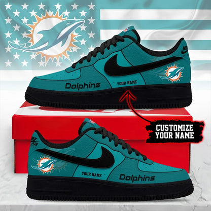 LIMITED EDITION - NEW CUSTOMIZED NFL19 MDP MM DOLPHINS AF1 SNEAKERS