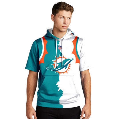 LIMITED EDITION - NEW CUSTOMIZED NFL19 MDP MIAMI DOLPHINS SHORT SLEEVE HOODIE T-SHIRT