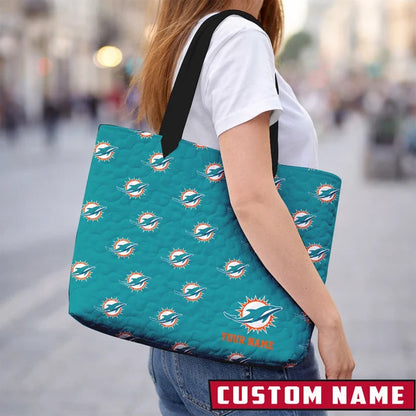LIMITED EDITION - NEW CUSTOMIZED NFL19 MM DOPHINS QUILTED TOTE BAG