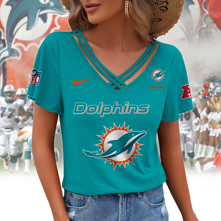 [SPECIAL OFFER] NEW CUSTOMIZED NFL19 MDP MIAMI DOLPHINS V-NECK SHIRT