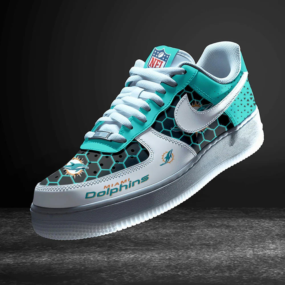 LIMITED EDITION - NEW CUSTOMIZED NFL19 MDP MIAMI DOLPHINS AF1 SNEAKERS