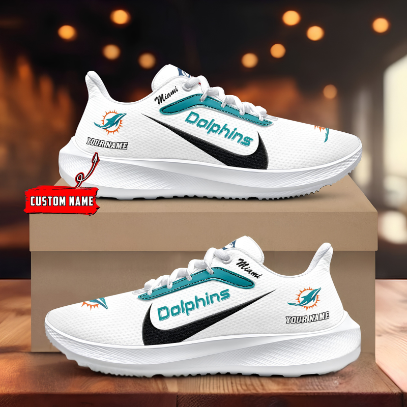 [SPECIAL OFFER] NEW CUSTOMIZED NFL19 MDP MIAMI DOLPHINS ROAD RUNNING SHOES