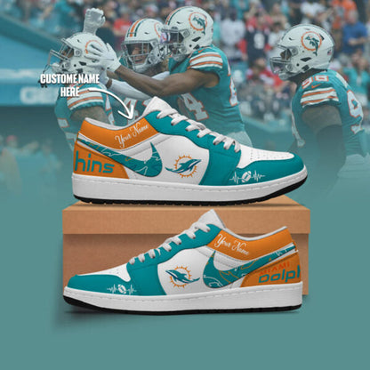 [SPECIAL OFFER] NEW CUSTOMIZED NFL19 MDP MIAMI DOLPHINS AIR JORDAN LOW SHOES