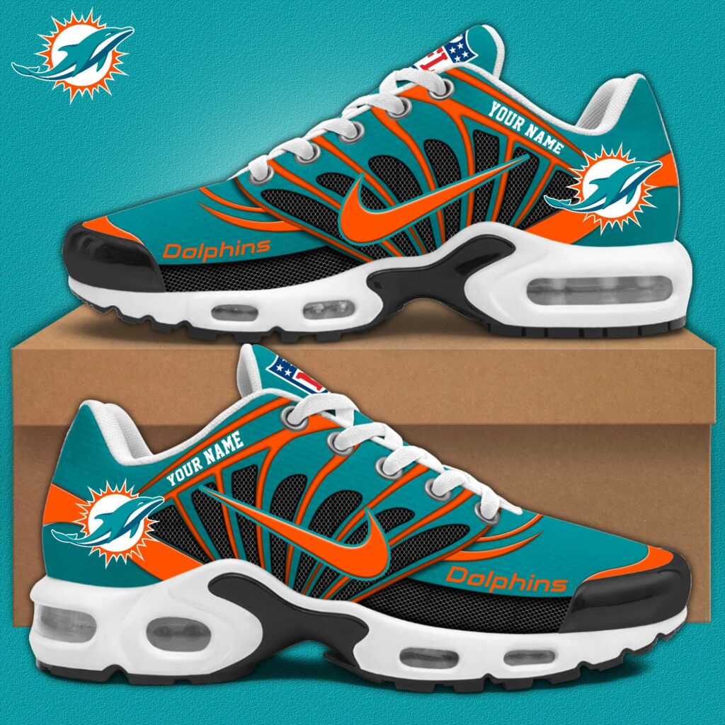 LIMITED EDITION - NEW CUSTOMIZED NFL19 MDP MIAMI DOLPHINS AIR MAX PLUS SNEAKERS