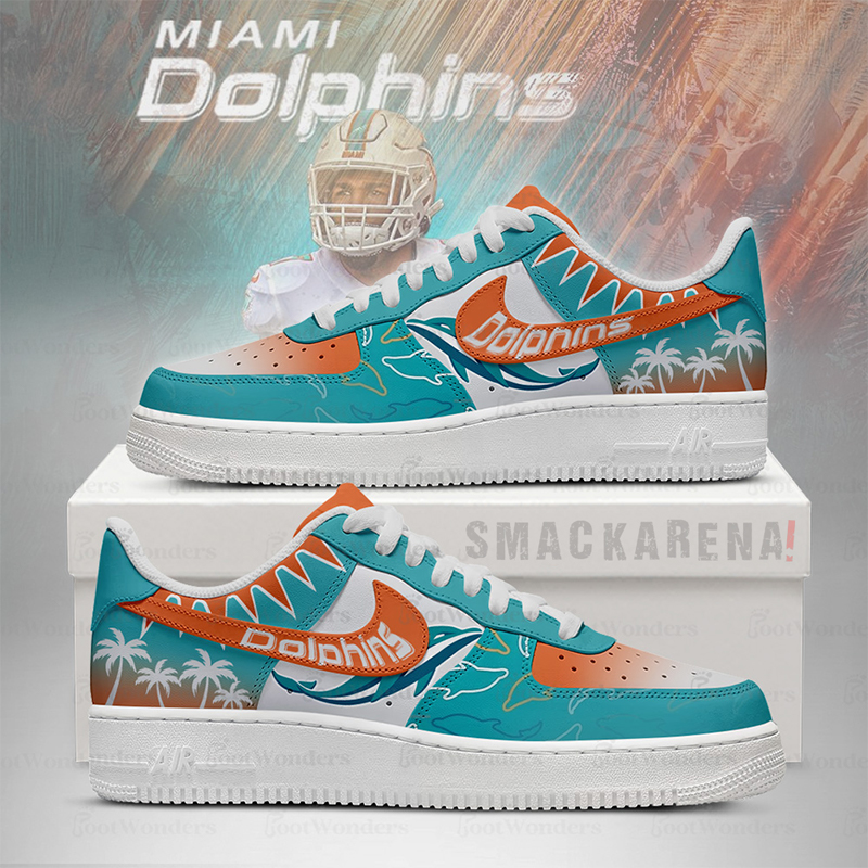 LIMITED EDITION - NEW CUSTOMIZED NFL19 MDP MM DOLPHINS AF1 SNEAKERS