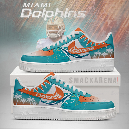 LIMITED EDITION - NEW CUSTOMIZED NFL19 MDP MM DOLPHINS AF1 SNEAKERS