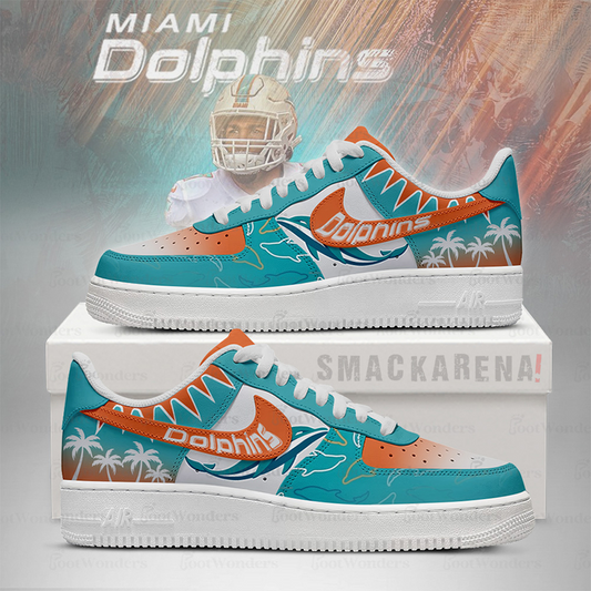 LIMITED EDITION - NEW CUSTOMIZED NFL19 MDP MM DOLPHINS AF1 SNEAKERS