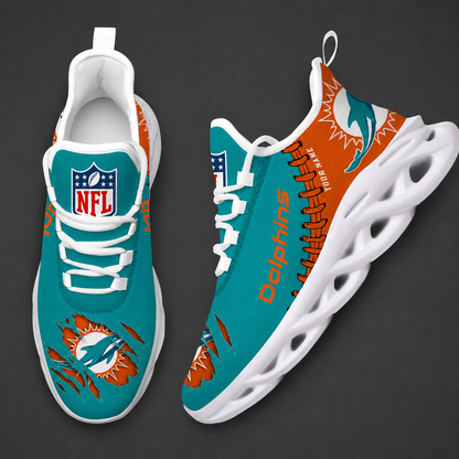 LIMITED EDITION - NEW CUSTOMIZED NFL19 MDP MIAMI DOLPHINS UNISEX MAX SOUL SHOES