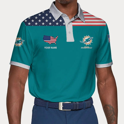 LIMITED EDITION - NEW CUSTOMIZED NFL19 MDP MIAMI DOLPHINS POLO SHIRT