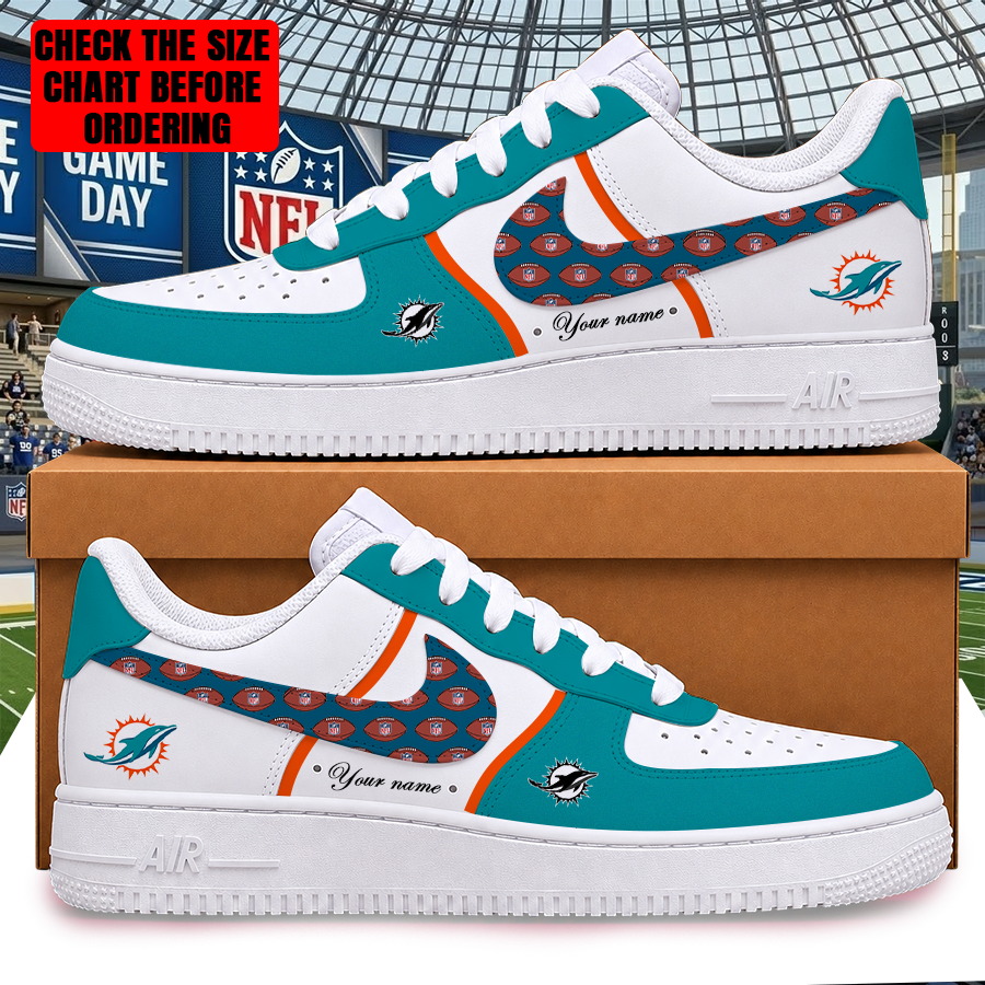LIMITED EDITION - NEW CUSTOMIZED NFL19 MDP MIAMI DOLPHINS AF1 SHOES
