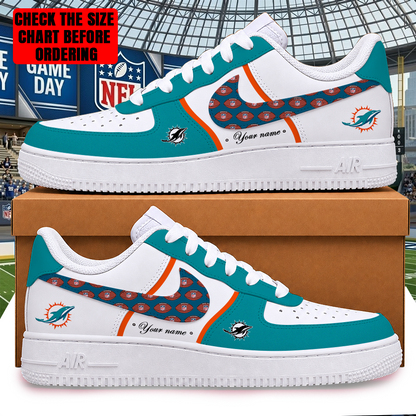 LIMITED EDITION - NEW CUSTOMIZED NFL19 MDP MIAMI DOLPHINS AF1 SHOES