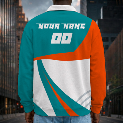 [SPECIAL OFFER] NEW CUSTOMIZED NFL19 MDP MIAMI DOLPHINS LONG SLEEVE POLO SHIRT