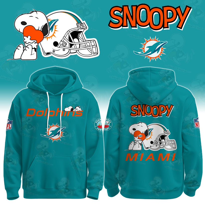 LIMITED EDITION - NEW CUSTOMIZED NFL19 MDP MIAMI DOLPHINS & SNOOPY UNISEX T-SHIRT, POLO, HOODIE & JACKETS