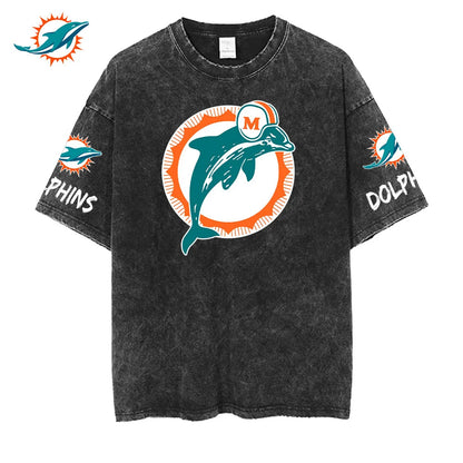 [SPECIAL OFFER] NEW CUSTOMIZED NFL19 MDP MIAMI DOLPHINS MULTICOLOR WASHED TEE