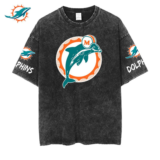 [SPECIAL OFFER] NEW CUSTOMIZED NFL19 MDP MIAMI DOLPHINS MULTICOLOR WASHED TEE