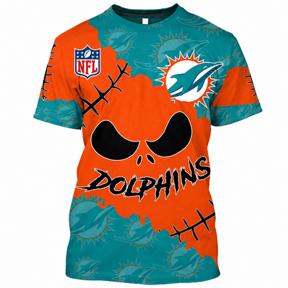 LIMITED EDITION - NEW CUSTOMIZED NFL19 MDP MIAMI DOLPHINS HALLOWEEN SKULL APPAREL FOR FANS