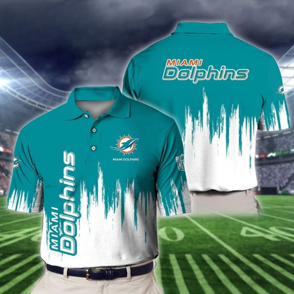 LIMITED EDITION - NEW CUSTOMIZED NFL19 MDP MIAMI DOLPHINS POLO SHIRT