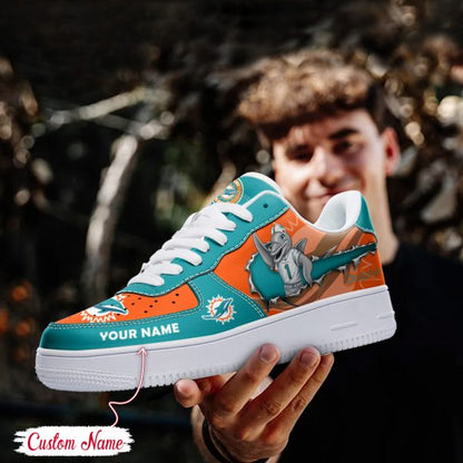 LIMITED EDITION - NEW CUSTOMIZED NFL19 MDP MIAMI DOLPHINS AF1 SNEAKERS