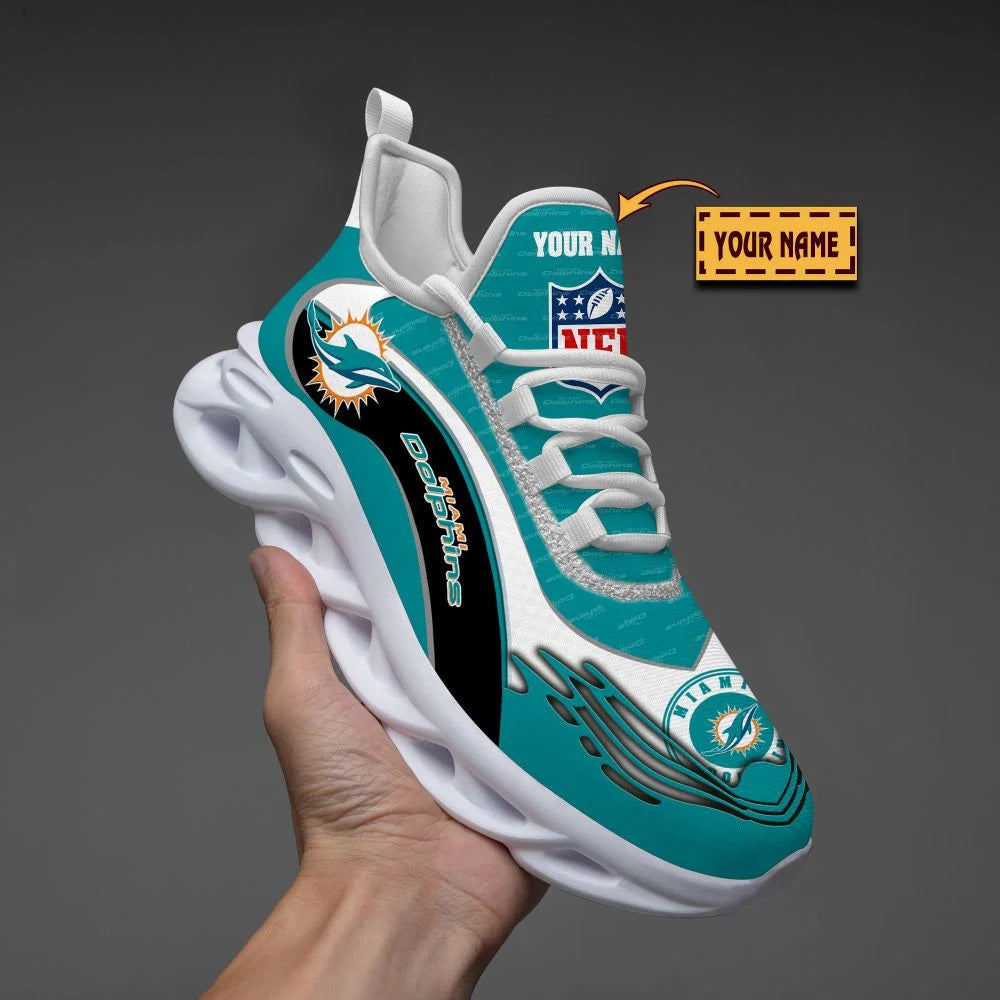 LIMITED EDITION - NEW CUSTOMIZED NFL19 MDP MIAMI DOLPHINS UNISEX MAX SOUL SHOES