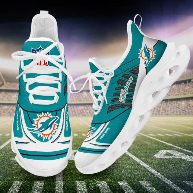 LIMITED EDITION - NEW CUSTOMIZED NFL19 MDP MIAMI DOLPHINS UNISEX MAX SOUL SHOES