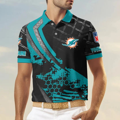 LIMITED EDITION - NEW CUSTOMIZED NFL19 MDP MIAMI DOLPHINS POLO SHIRT